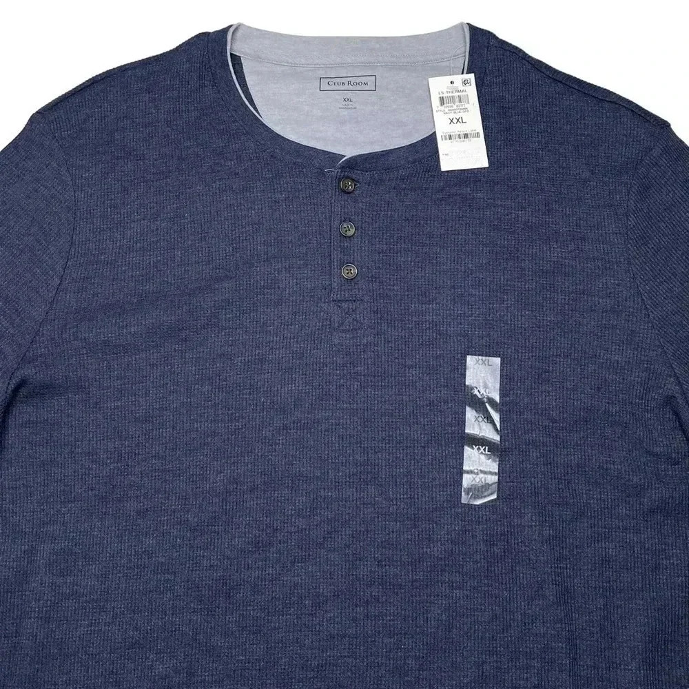 Club Room Cotton Blend Long Sleeve Mens Light Thermal Size 2XL - Picture 3 of 11